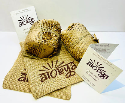 Pack of Two - Single Wick Scented Candle in Jute Bag