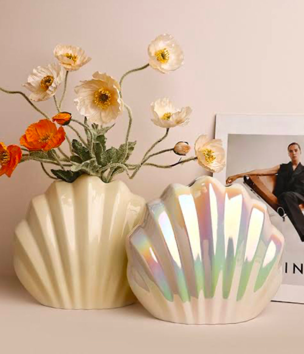Madeleine shell vase-Electroplating colourful