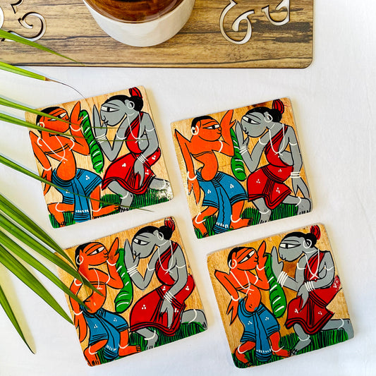 Nritya - Square Wooden Coasters