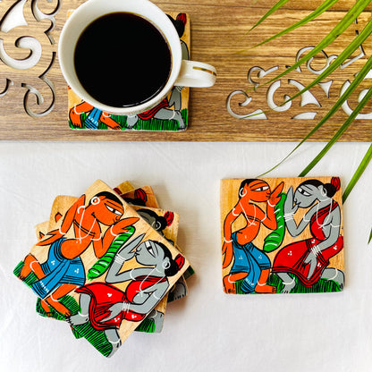 Nritya - Square Wooden Coasters