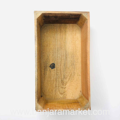 Banjara Market | Big Rustic Rectangle Wooden Organizer