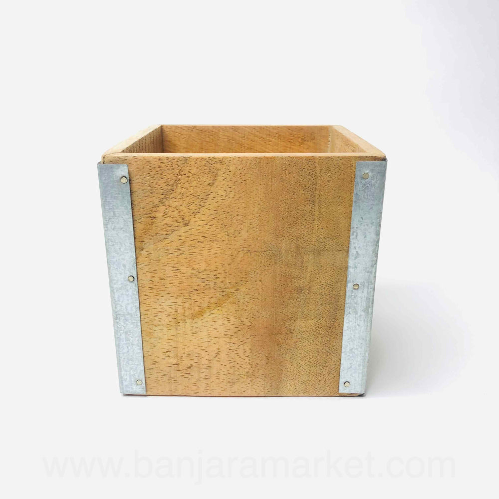 Banjara Market | Rustic Square Wooden Organizer