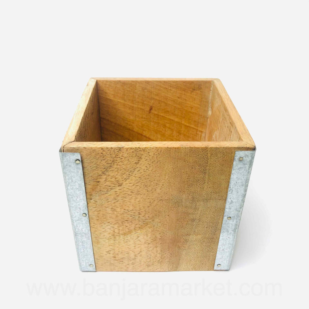 Banjara Market | Rustic Square Wooden Organizer