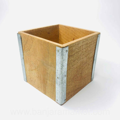 Banjara Market | Rustic Square Wooden Organizer