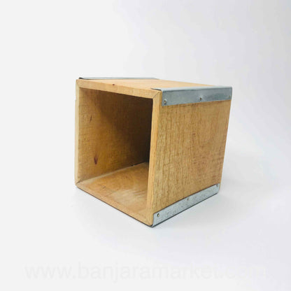 Banjara Market | Rustic Square Wooden Organizer