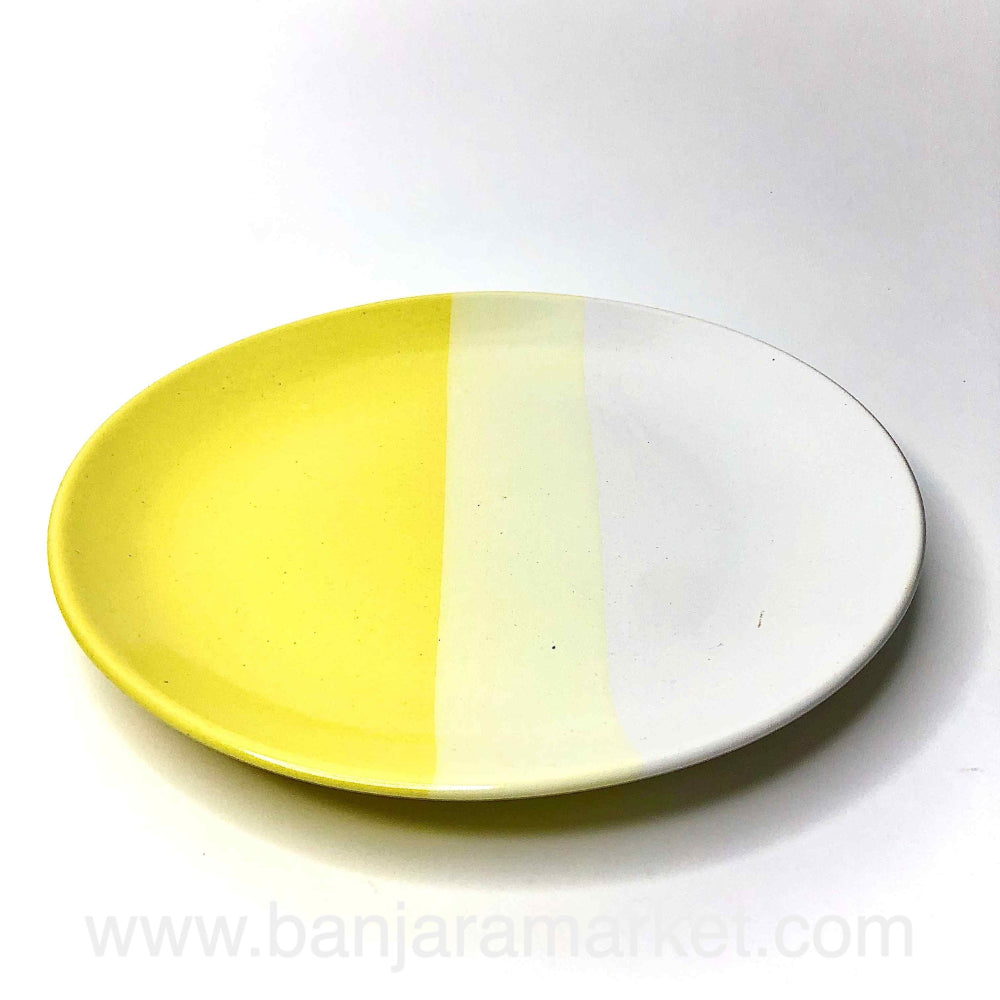 Banjara Market | Yellow-White Dual Tone Dinner Set (Set of 12)