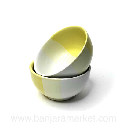 Banjara Market | Yellow-White Dual Tone Dinner Set (Set of 12)