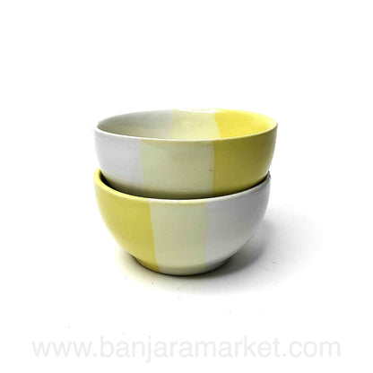 Banjara Market | Yellow-White Dual Tone Dinner Set (Set of 12)