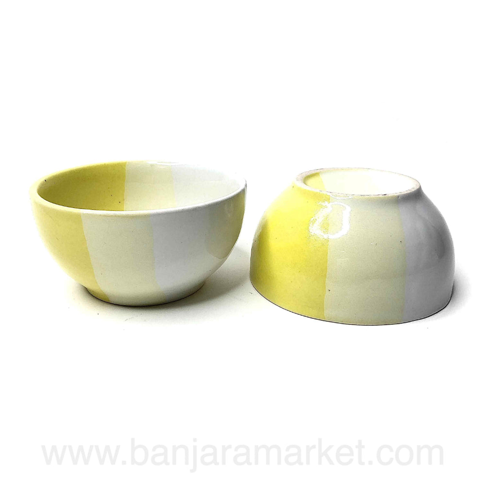 Banjara Market | Yellow-White Dual Tone Dinner Set (Set of 12)