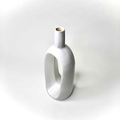 Banjara Market | White Hollow Loop Vase