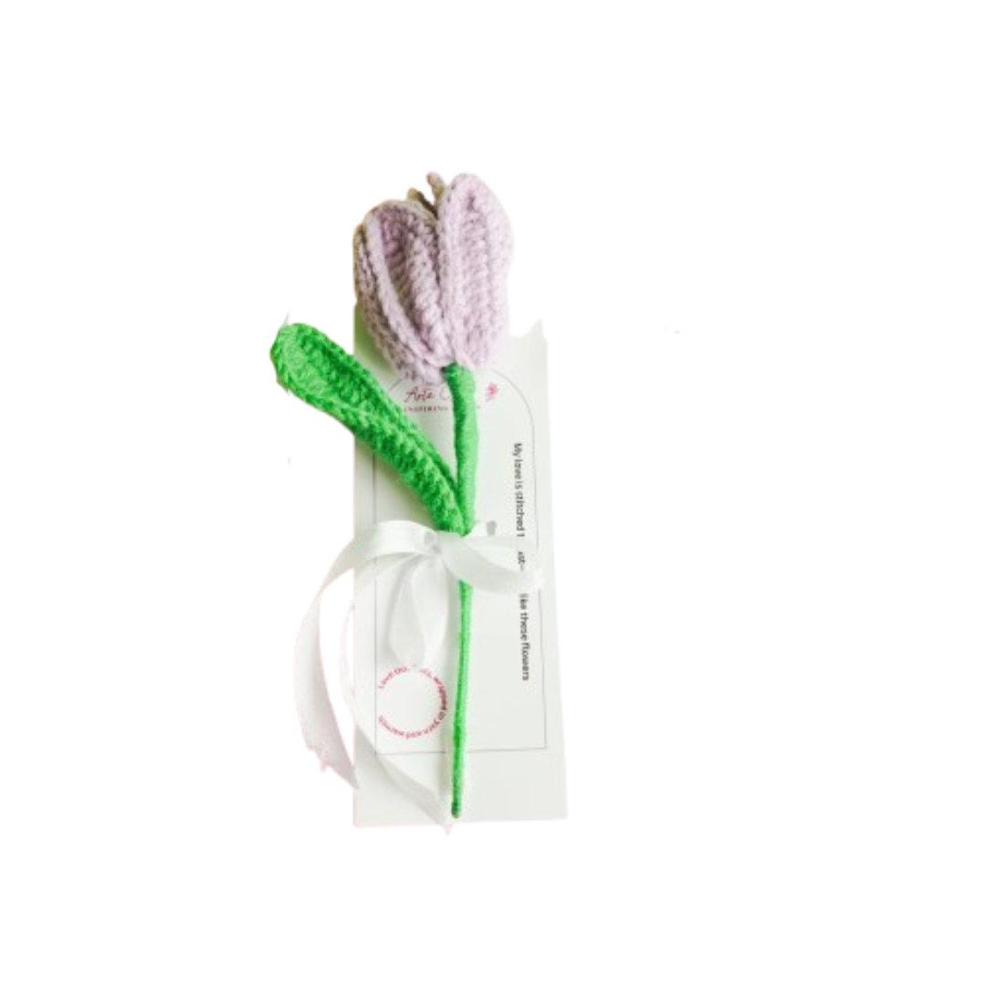 Handcrafted Tulip Crochet – Light Purple Forever Flower | ArteCasa