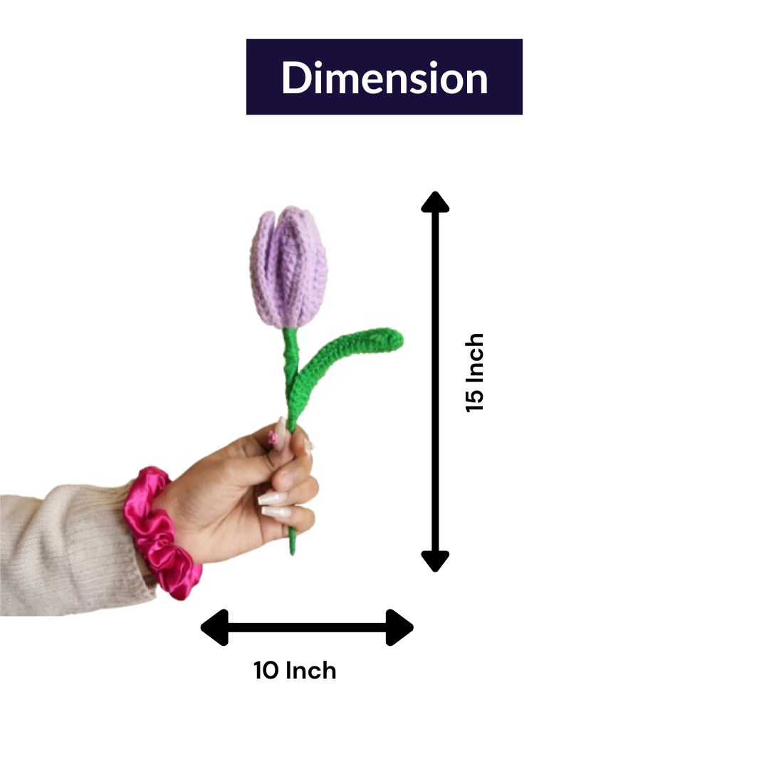 Handcrafted Tulip Crochet – Light Purple Forever Flower | ArteCasa