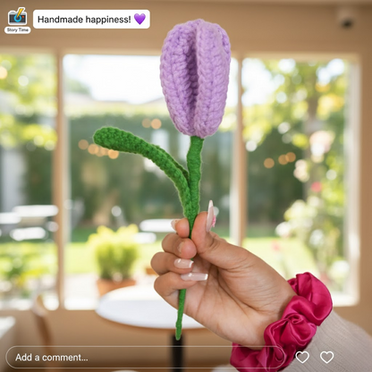 Handcrafted Tulip Crochet – Light Purple Forever Flower | ArteCasa