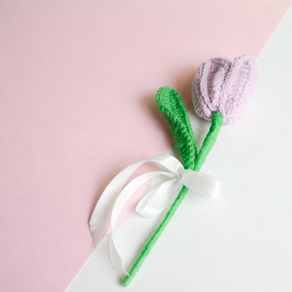 Handcrafted Tulip Crochet – Light Purple Forever Flower | ArteCasa