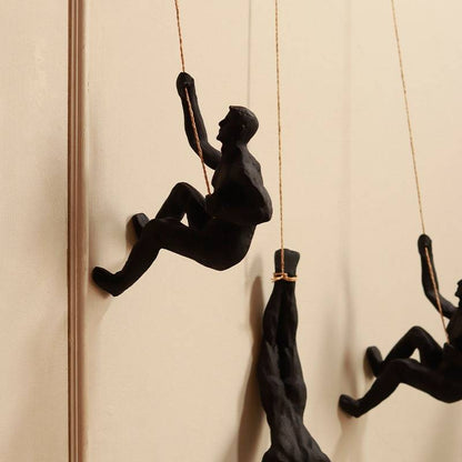 The Climbing crew Wall Hanging (Set of 3)-Black