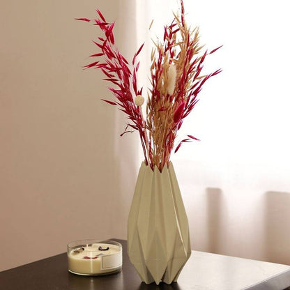 Geometrical zen vase white with cherry charm bunch