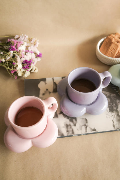 Handmade floral Espresso Cup saucer