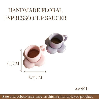 Handmade floral Espresso Cup saucer