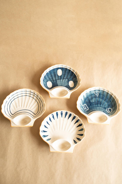 Seashell serving platters-set of 4