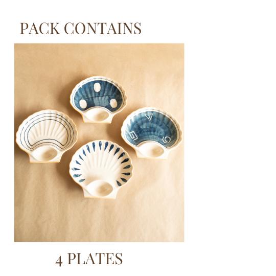 Seashell serving platters-set of 4