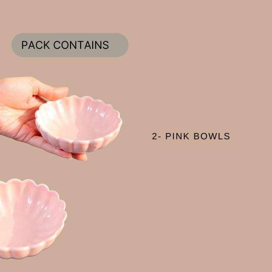 Dessert Bowl set of 2 -Pink