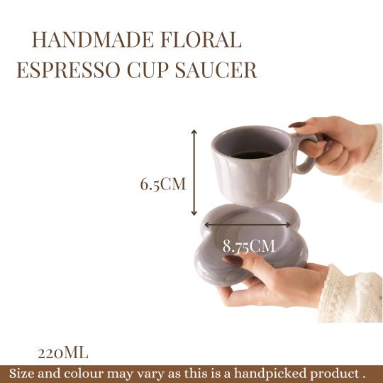 Liliac Handmade floral Espresso Cup saucer set