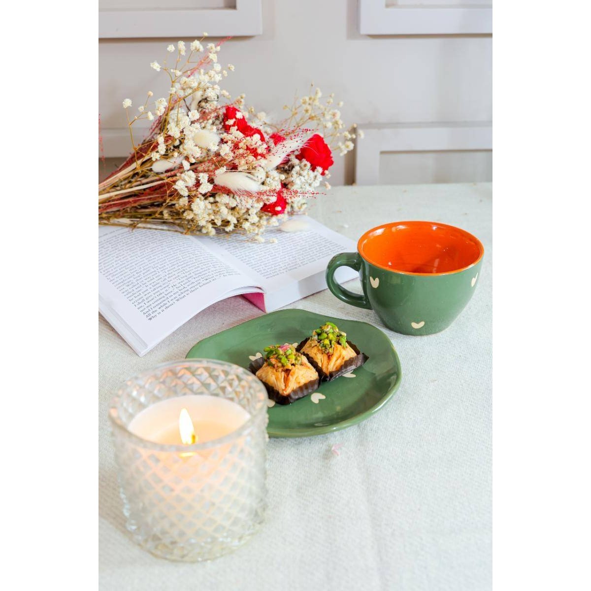 Green Warm Hug Cup & Saucer