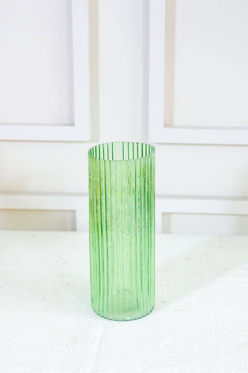 Green Glow Vase with Eucalyptus Bunch