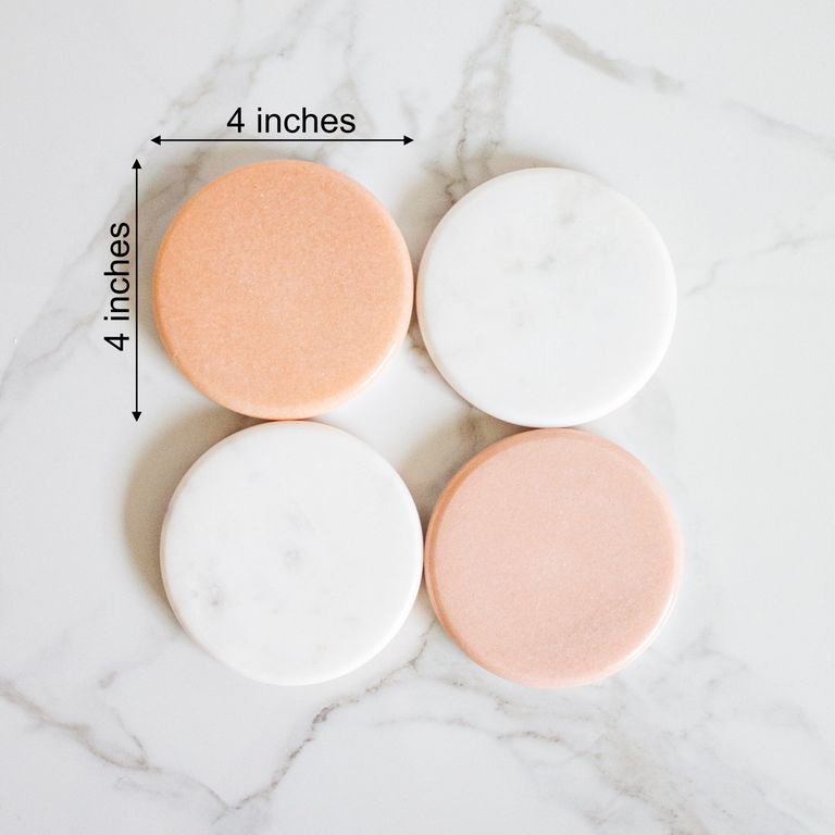 Up-down Coasters | Byora Homes | White & Pink | Marble