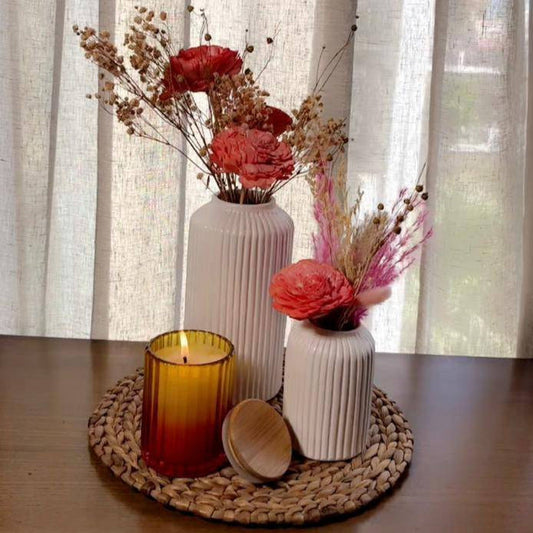 Side table look with Modern Matt vases