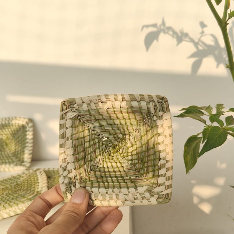 Quad Coasters | Byora Homes | Golden | Sabai Grass | Set of 4