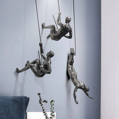 The Climbing crew Wall Hanging (Set of 3)-Silver