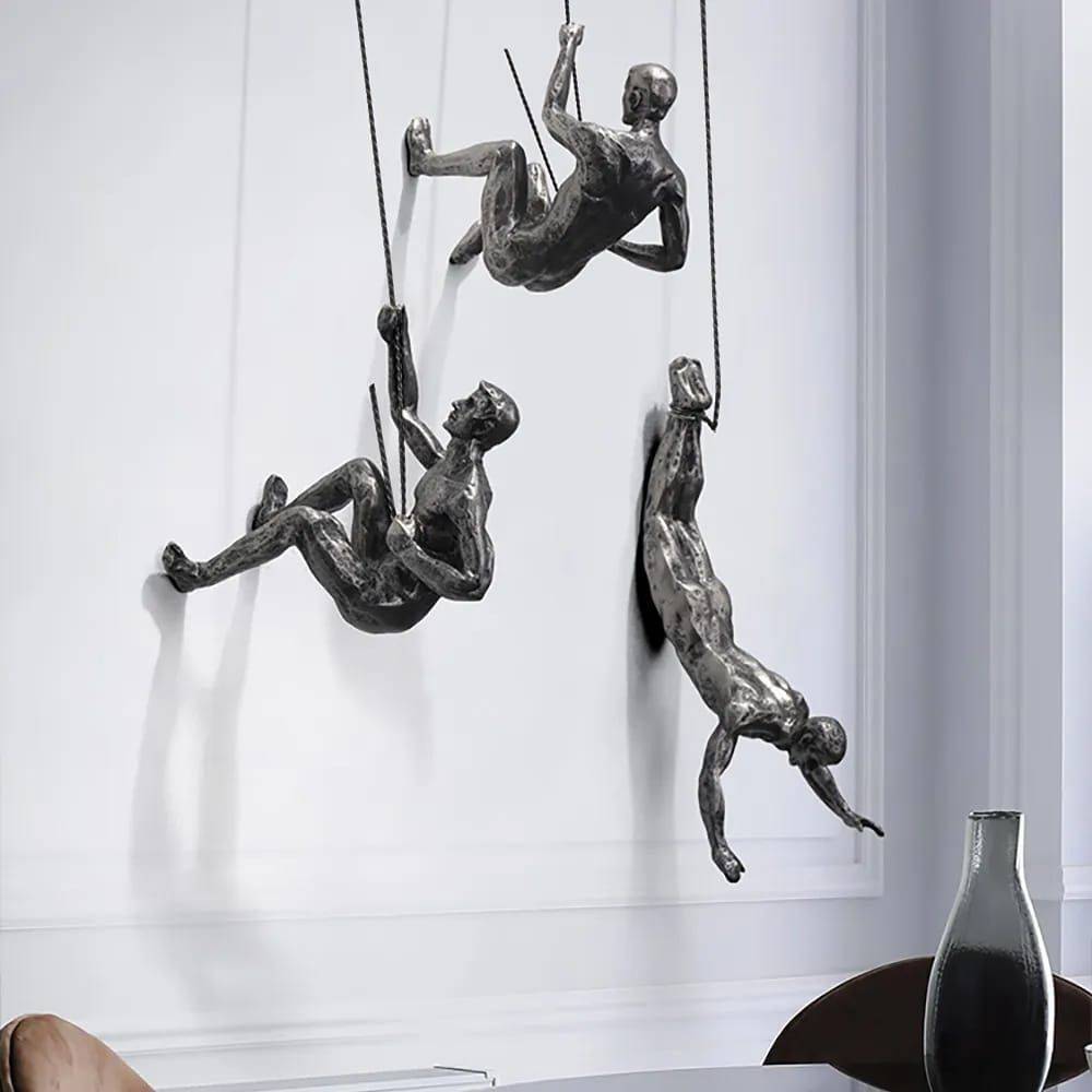 The Climbing crew Wall Hanging (Set of 3)-Silver