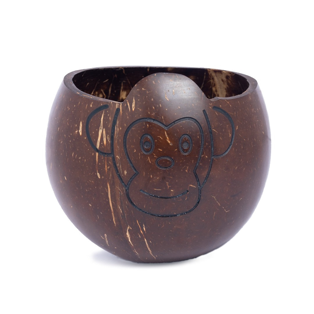 Thenga Coconut Shell Animal Bowl - Monkey ( Set of 1 )