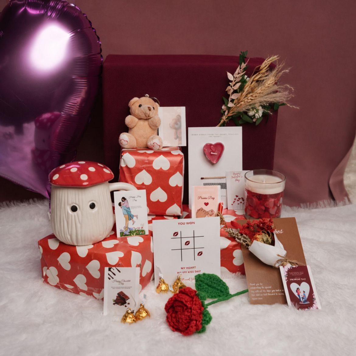 Perfect Valentine Gift Box – 7 Days of Love Hamper (Set of 8) | ArteCasa