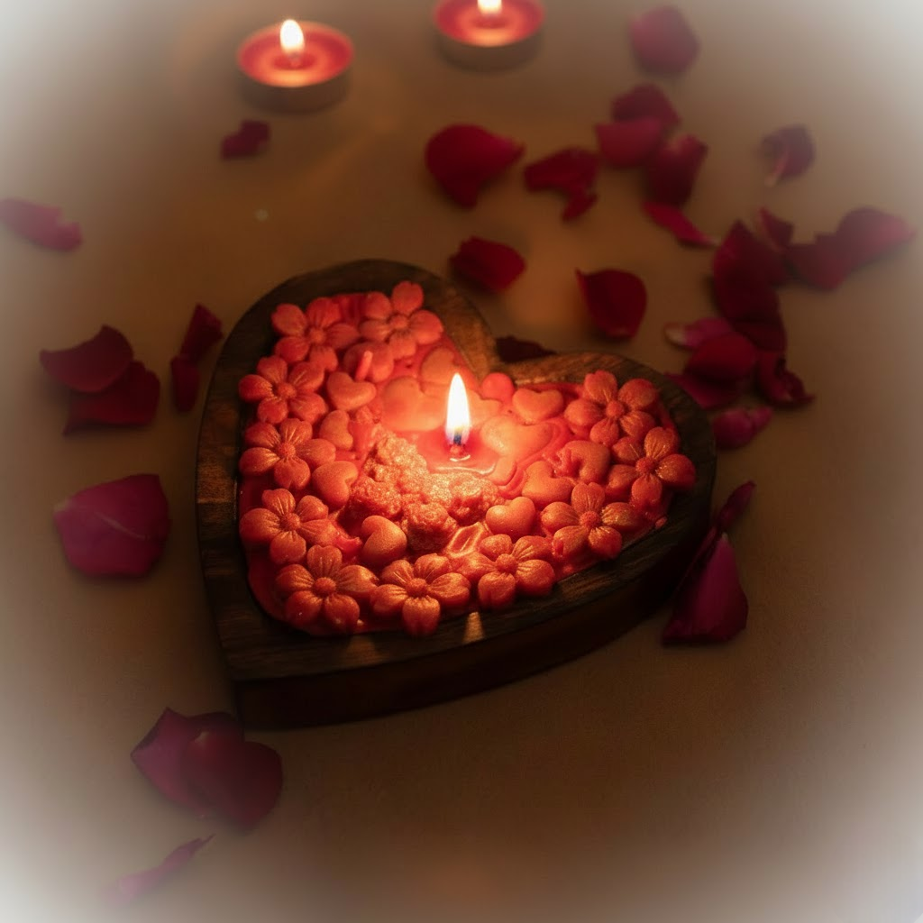Wooden Heart Candle – Natural Romantic Candle Décor | Artecasa