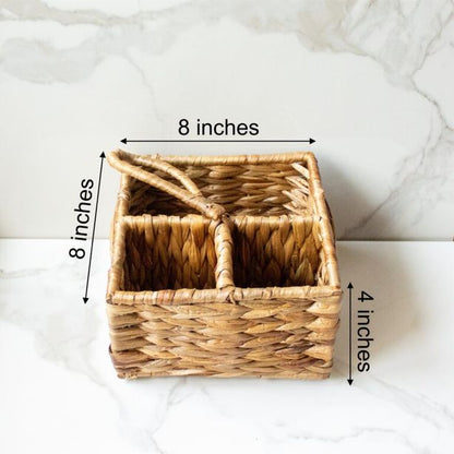 Woven Cutlery Holder | Byora Homes | Brown | Water Hyacinth