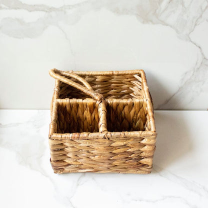 Woven Cutlery Holder | Byora Homes | Brown | Water Hyacinth