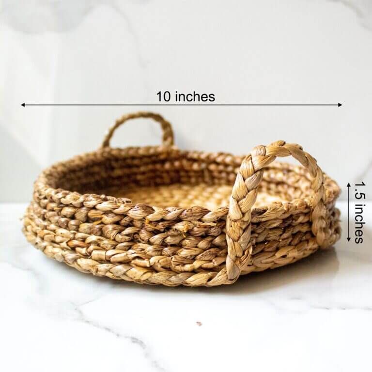 Handcrafted Woven Tray | Byora Homes | Water Hyacinth