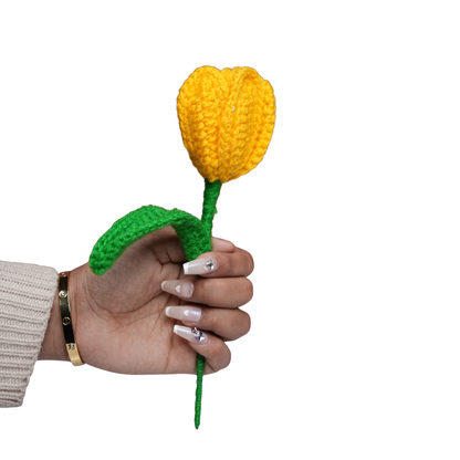 Handcrafted Tulip Crochet – Yellow Forever Flower | ArteCasa