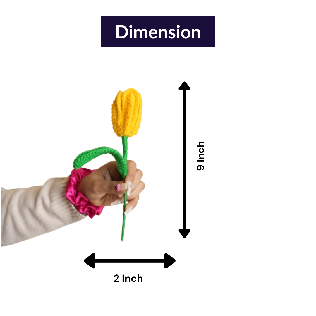 Handcrafted Tulip Crochet – Yellow Forever Flower | ArteCasa