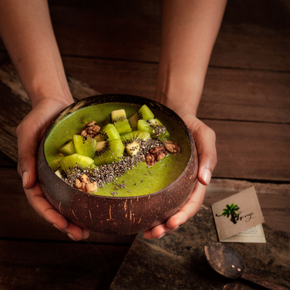 Artisan Jumbo Polished Coconut Bowl + Spoon & Fork - 900 ml