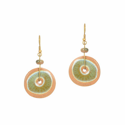 glazed ceramic loop olive earring set
