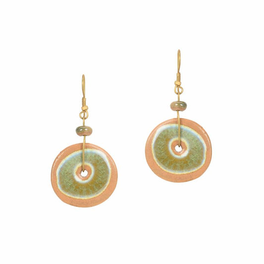 glazed ceramic loop olive earring set
