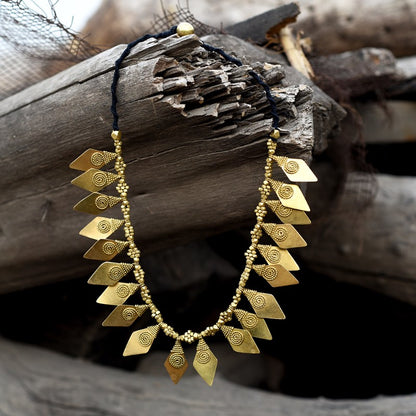 petals tribal Dhokra Neckpiece