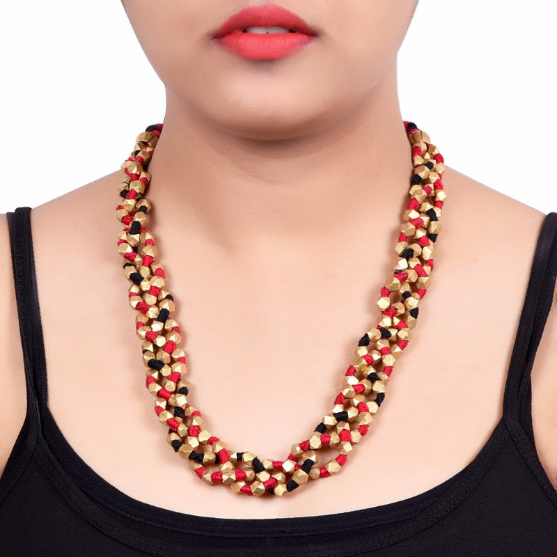 maroon Dhokra choker necklace
