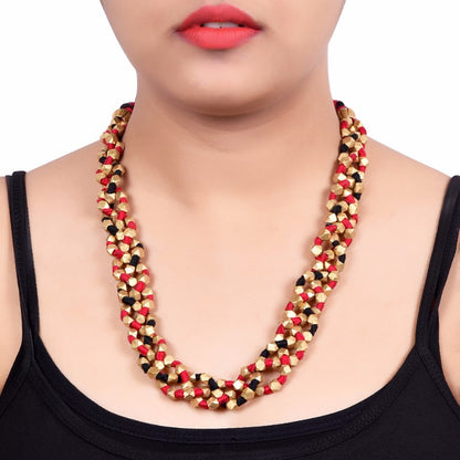 maroon Dhokra choker necklace
