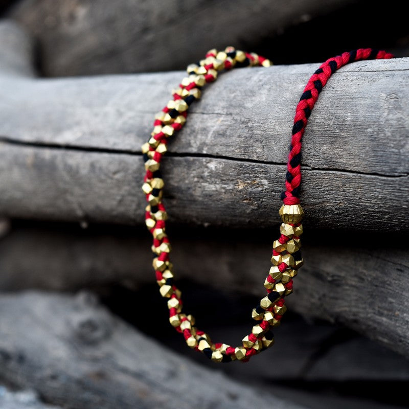 maroon Dhokra choker necklace