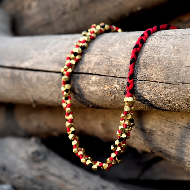 maroon Dhokra choker necklace