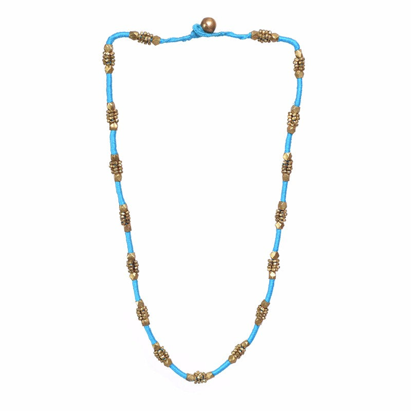 blue Dhokra neck piece